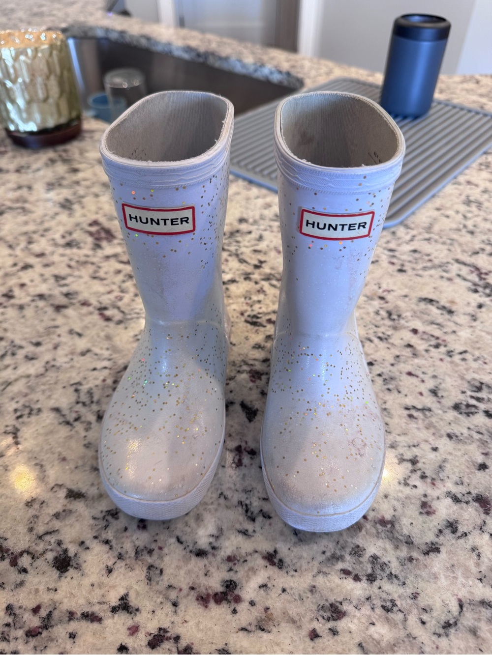 Hunter Kids purple Glitter Rain Boots
